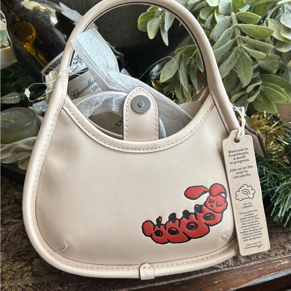 Cream Bag with Red Design